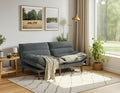 Amada Convertible Futon Sofa Bed - Corduroy Loveseat with Adjustable Backrest &amp Armrests Thickened Seat Cushion Small Space Sleeper Couch for Apartment Study Room &amp Office（Charcoal Gray66