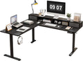Agilestic L Shaped Electric Standing Desk with 2 Drawers 63 Inch Ergonomic Adjustable Height Desk with Storage Corner Desk Sit Stand up Computer Table for Work Office Home Black