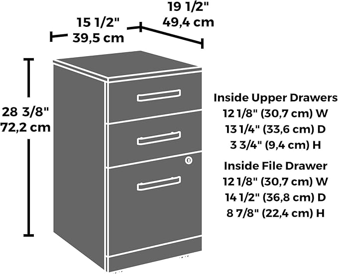 OfficeWorks by Sauder Affirm Mobile File L: 15.55'' x W: 19.45'' x H: 28.43'' Hudson Elm Finish