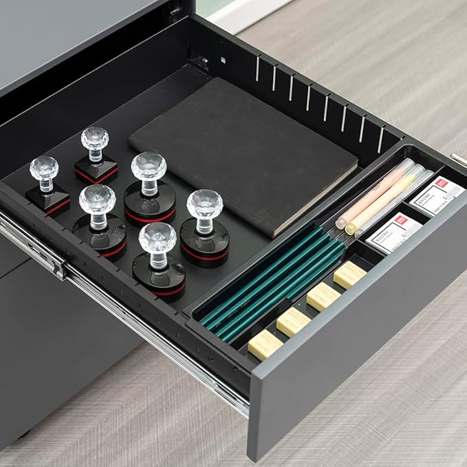 3 Drawer Mobile File Cabinet with Lock Steel File Cabinet for LegalLetterA4F4 Size Fully Assembled Include Wheels Home Office Design