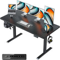CubiCubi 55 x 24 Large One-Piece Standing Desk Adjustable Height Electric Computer Home Office Sit Stand up Workstation with 4 Memory Presets Headphone Hook Black