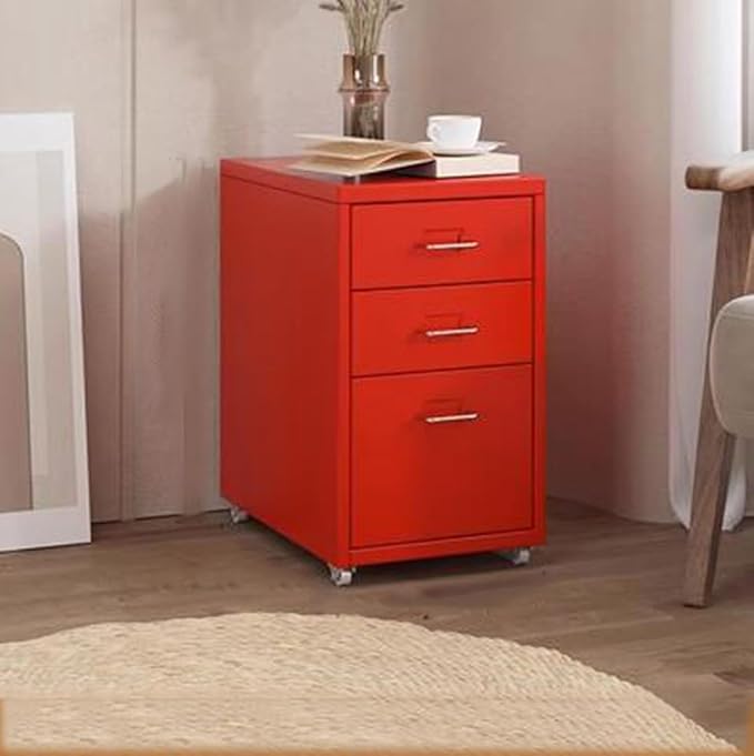 Rolling File Cabinet Small Rolling Filing Cabinet for Home Office for A4 Letter-Size Documents