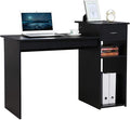 Yaheetech Home Office Computer Desk with Storage Drawer and Monitor Stand Wooden PC Laptop Table Modern Simple Style Computer Workstation for Study Writing Black