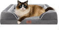 Comfort Expression Orthopedic Dog Bed for Small Dogs 20x14 Inch Waterproof Supportive Egg Crate Foam Small Pet Bed with Removable Bolsters Dog Couch with Washable Cover &amp Non-Slip Bottom Grey