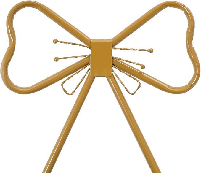 Modern Vanity Chair Stool Cute Butterfly Makeup Chair with Backrest Creative Gold Metal Bow Chairs for Living Rooms Bedrooms Kitchen Terraces Office (White)