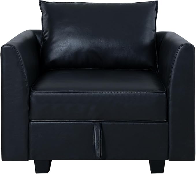 Naomi Home Elizabeth Modern DIY Collection Black/Air Leather/Accent Chair