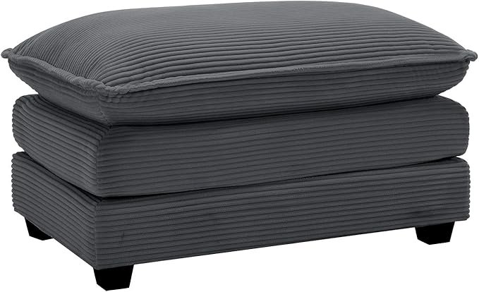 mikibama Corduroy Upholstered Couches Ottoman for Modular Sectional Sofa Grey