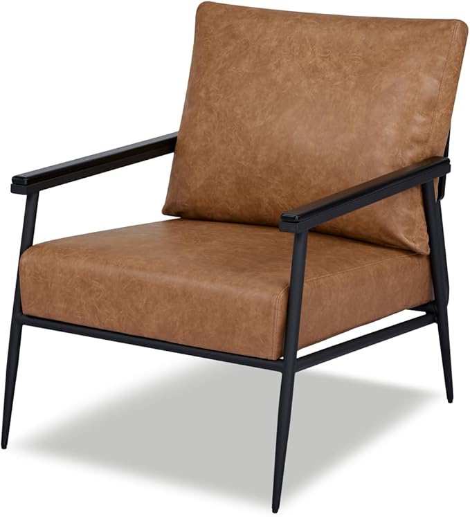 Artdeco Home Parker Modern arm Accent Chair Comfortable Chairs for Living Room Bedroom and Fireside Chair (Light Brown)