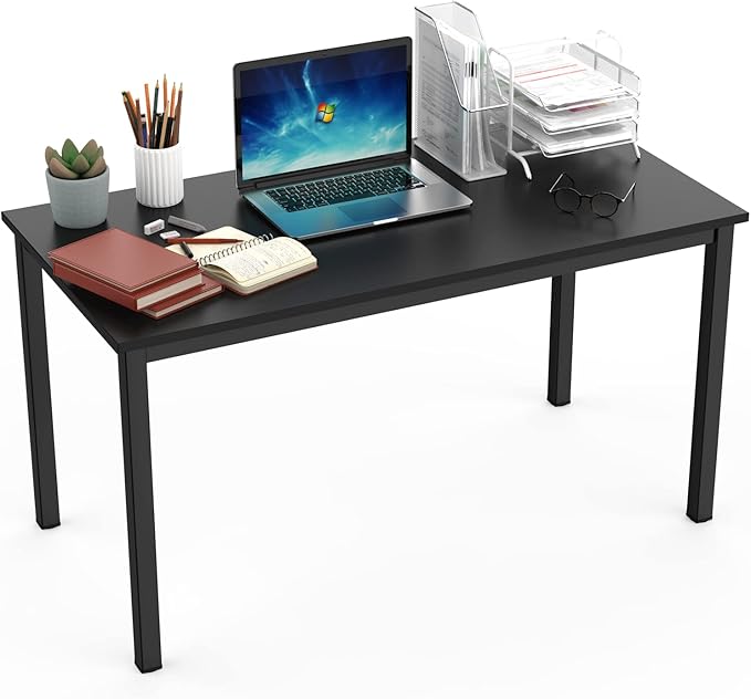 soges 47 inches Desk Computer Desk Home Office Table Writing Desk Study Table Computer Workstations PC Desk Gaming Desk Modern Simple StyleBlack
