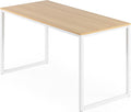 Zinus Jennifer 55 Inch White Frame Desk/Computer Workstation/Office Desk/Dining Table/Easy Assembly Natural