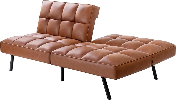 Futon Sofa Bed Comfortable Futon Sofa Couch Memory Foam Convertible Loveseat Sofa Bed Split Back &amp Seat Brown