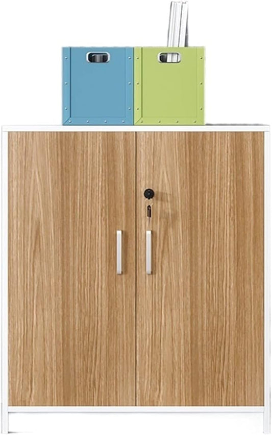 GLigeT Filing Cabinet Office File Cabinet Multi-Layer with Lock Printer Cabinet Wooden Storage Low Filing Cabinet Storage File Storage Cabinets (Color : B Size : L)