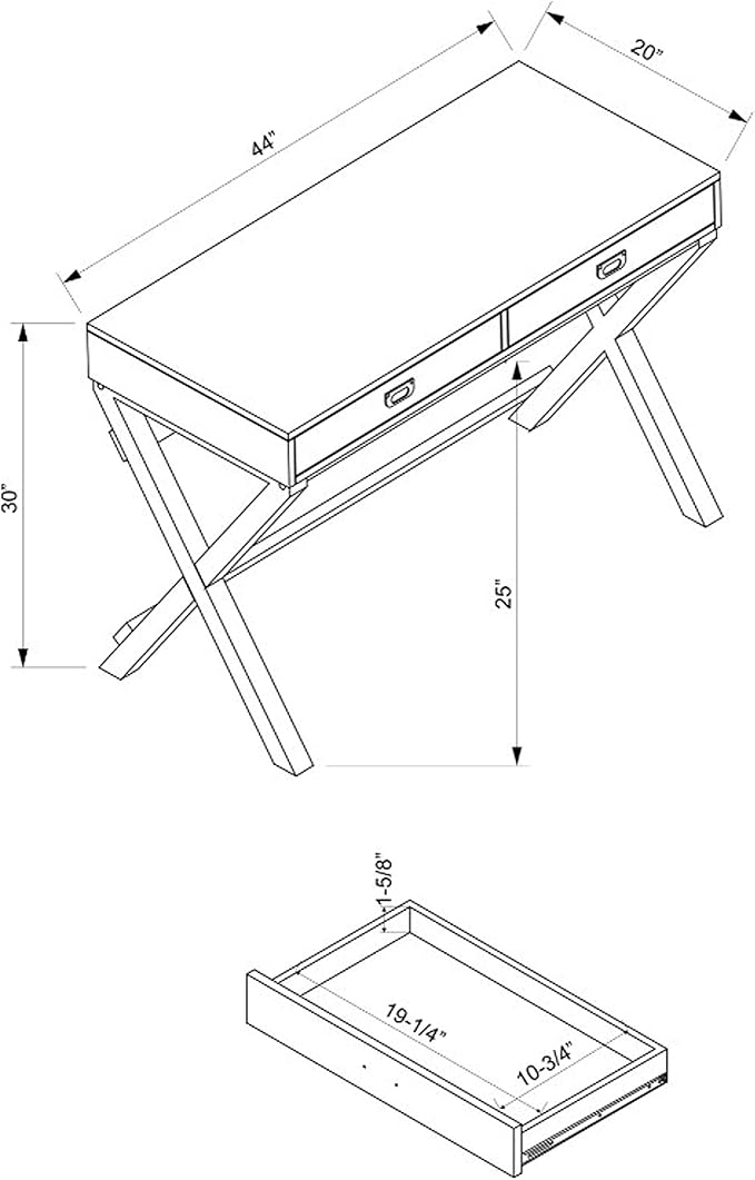 Linon Connor White Writing Desk with Two Drawers