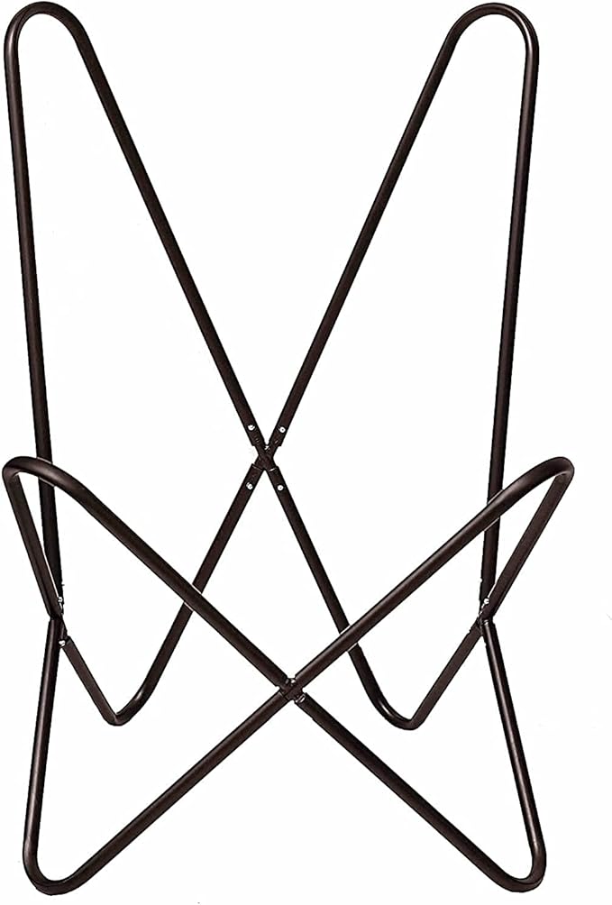 cuero Handmade Living Room Buffalo Leather Chair Home-Decor Butterfly Chair with Folding Iron Frame
