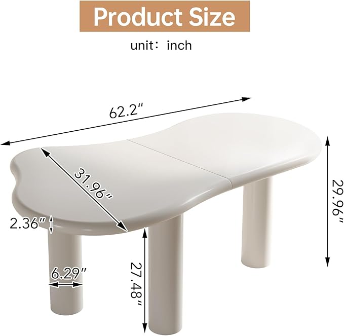 Irregular Home Office Desk Multifunctional Home Office Desk Living Room Coffee Table Modern Irregular Desk with Three Support Legs