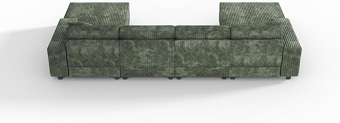 ERYE U-Shaped Modular Sectional Sofa Convertible Symmetrical Sofa Couch with Removable Chaise Lounges U Shaped Double Chaises Sectional Couches with Storage Armrests