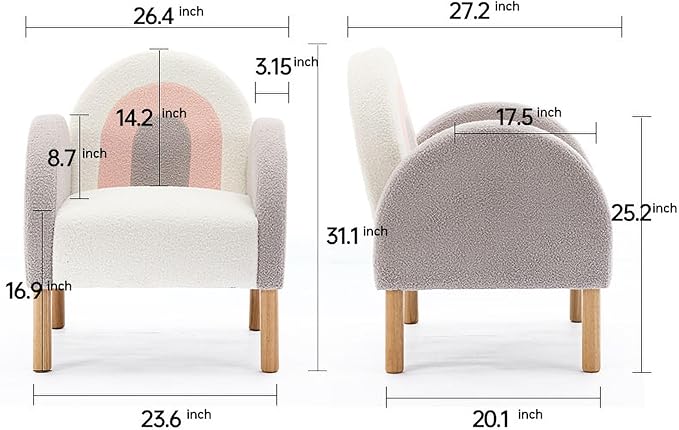 Modern Upholstered Accent Chair Armchair Side Chair Single Sofa Chair with Wooden Legs for Living Room Bedroom Reading Room