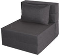Folding Sofa Bed Foldable Sleeper Chair with Washable Cover Convertible Futon Sofa Bed with Pillow Fold Out Couch for Living Room Dorm Guest Room Single Size Dark Grey