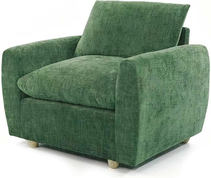 Brelice 2-in-1 Sofa Chair with Removable Arms Deep Seat Ergonomic Accent Chair Plush Chenille Fabric for Modular Living Room Sectional High Resilience