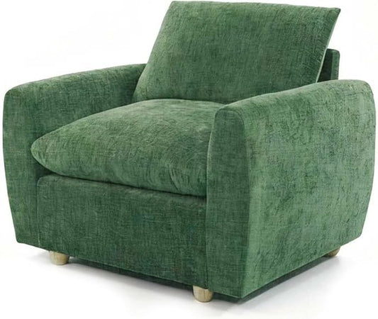 Brelice 2-in-1 Sofa Chair with Removable Arms Deep Seat Ergonomic Accent Chair Plush Chenille Fabric for Modular Living Room Sectional High Resilience