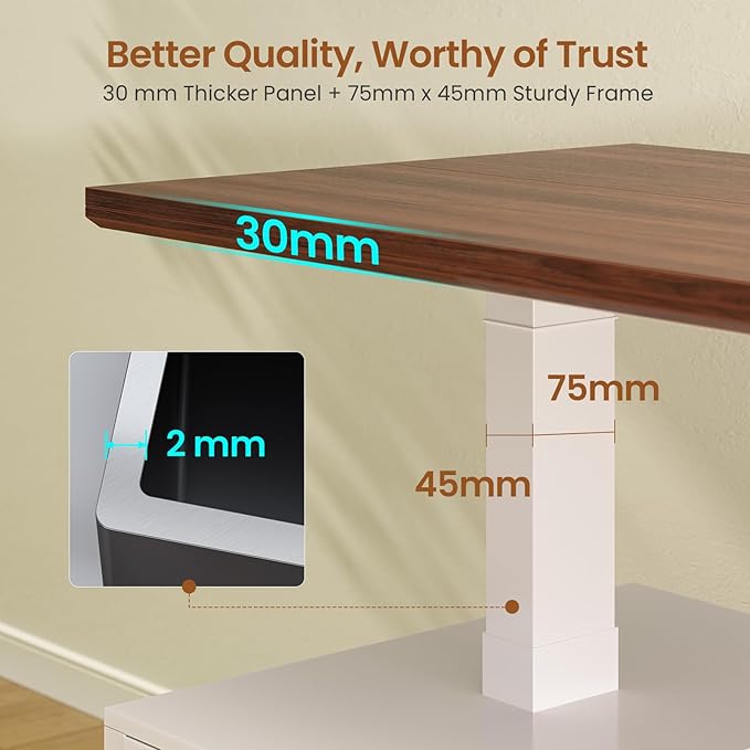 SEDETA Farmhouse Electric Standing Desk 63 Height Adjustable Computer Desk with 3 Drawers Storage Shelves Power Outlets Wood Home Office Stand up Desk for Work Study Writing White