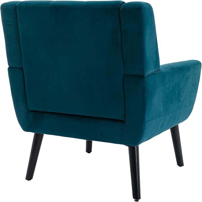 Modern Velvet Accent Chair/Living Room Chair/Arm Chair/Lounge Chair with Solid Wood LegsSuitable for Clubs Living Rooms Offices Balconies (Teal)