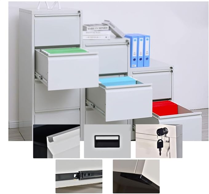 Aimeryup 2-Tier File Cabinet Metal Clip Drawer with Lock Storage Low Desk Cabinet Office Study Hotel 42X62X72.8CM(Size:45X62X72.8CMColor:B)
