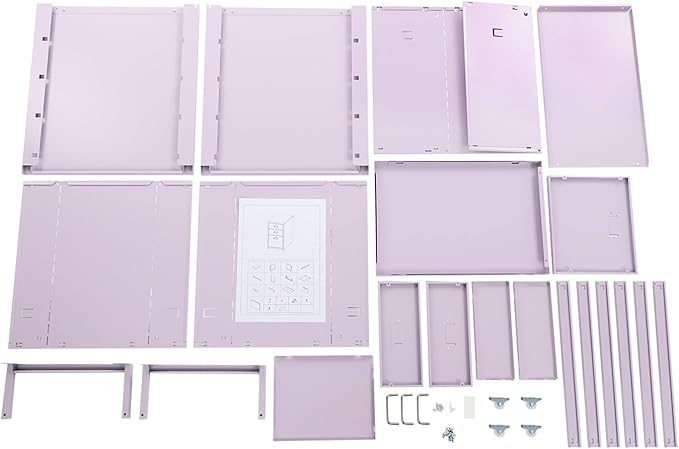 File Cabinet 3 Drawer Filing Cabinet with Wheels Metal Under Desk Storage Cabinet for Home Office Commercial Hanging File Folders Organizer for Letter/A4 Size(Purple)