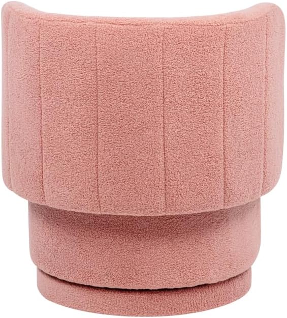 Stylish and Minimalist Teddy Fleece Single Sofa Chair with Arms and Pillow Armchair Accent Chair for Living Room Bedroom StudyGrey (Pink + Boucle)