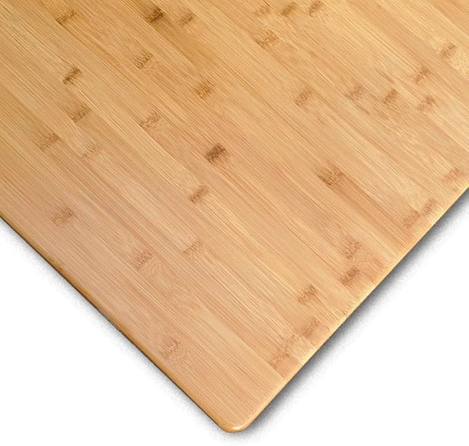 Rygcrud Bamboo Table Top Universal Solid One-Piece Rectangular Standard Top Rounded Corners Countertop for Standing Desk and Home Office Desk(60x50x2 cm)