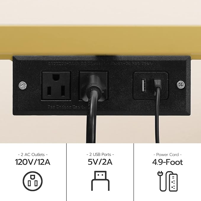 HOOBRO TV Stand with LED Lights and Power Outlets for TVs up to 65 Modern 55 Inch Tempered Glass TV Console Table with Open Shelves Media Entertainment Center for Living Room Gold GD145UDS01