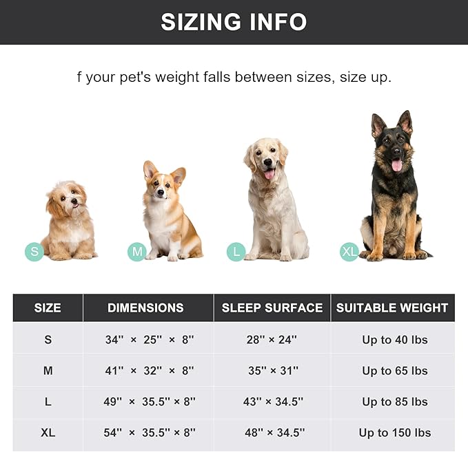 50 Lx32 Wx8 H Cooling Elevated Dog Bed for Large Dogs with Non-Slip Floor Protectors &amp Breathable Mesh Raised Indoor &amp Outdoor Dog Cot Pet Hammock Grey