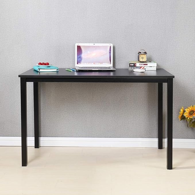 DlandHome 47 inch Computer Desk Home Office Table Writing Desk Study Table Gaming Desk Workstation Black