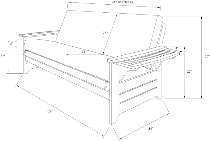 Kodiak Furniture Phoenix Full Size Futon in Butternut Finish with Storage Drawers Peter's Cabin