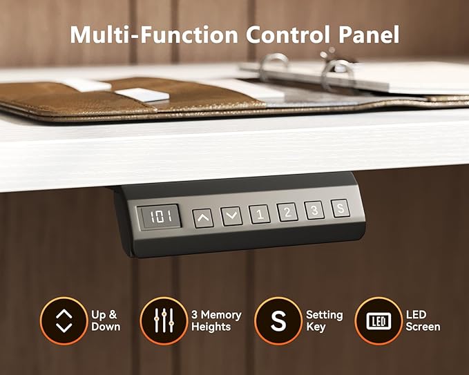AODK Electric L Shaped Standing Desk 59 Inch Height Adjustable Stand Up Desk with Power Outlets ＆ Full Monitor Stand Reversible Corner Desk for Home Office ＆ Computer Workstation White
