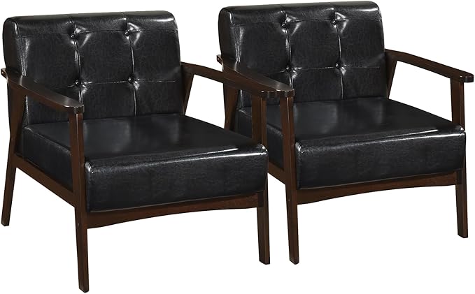 Giantex Mid-Century Modern Accent Chair Oversized Armchair with Rubber Wood Frame Armrest Wide Backrest100° Ergonomic Leisure Chair for Living Room Bedroom Office