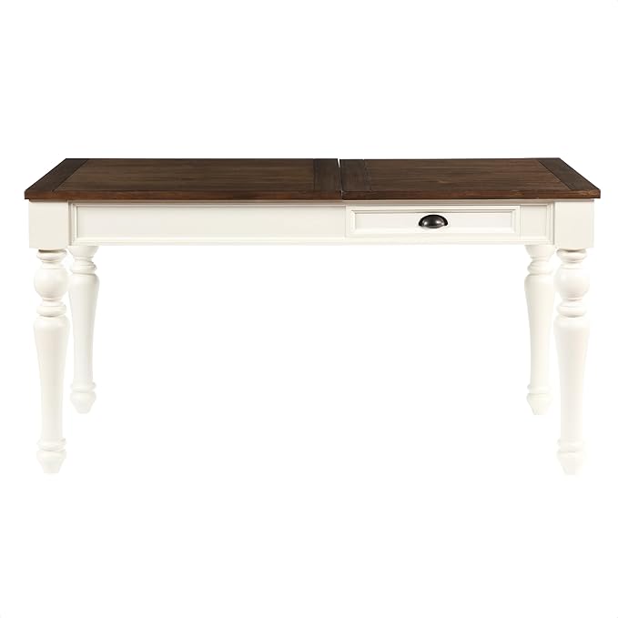 Steve Silver Furniture Joanna Lift-Top Desk Office/Writing/Standing Desk Single Storage Drawer Home Office Farmhouse Design Study Workstation 60 W x 28 D x 31 H Ivory/Brown