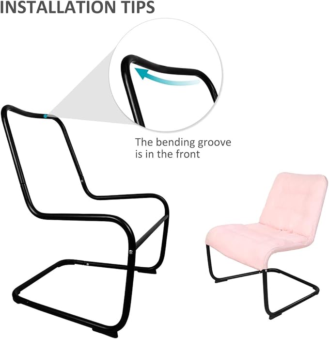 Upholstered Durable Metal Modern Chair with Soft Cushion Pink - Ideal for Bedrooms Living Rooms Dorms Indoor Spaces Accent and Lounging