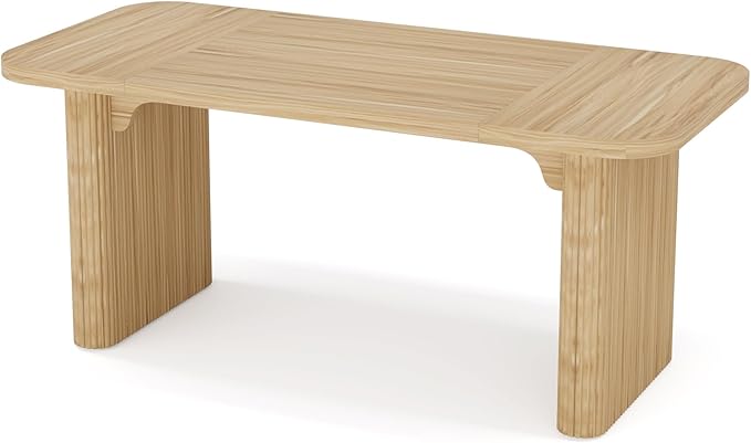 Tribesigns 62 Executive Desk Large Office Computer Desk with Double Pedestal Modern Simple Style Rectangle Writing Table for Home Office (Natural)