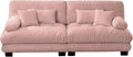 94.4 Oversized Modular Sectional Sofa 2-Seater Loveseat Cloud Couch with Pillows and Overthick Cushion for Living Room Home Theater ApartmentChenille Fabric(Pink)