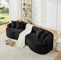Curved Boneless Sofa Couches 4-Seat Tight Backrest Couch for Living Room Bedroom Boneless Cloud Sofa with 4 Pillows Floor Sofa in A Box No Assembly Required