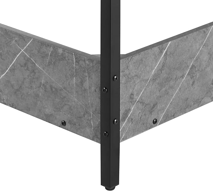 26.77 * 29.53in Corner Computer Desk Corner Table with Outlets Triangle Desk with Storage for Home Office Workstation Living Room Bedroom Rustic Gray