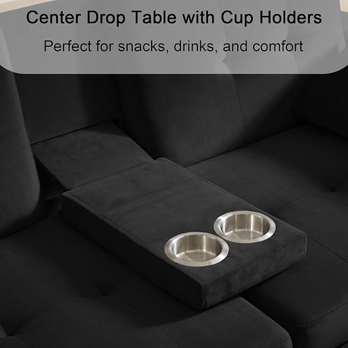 70 Queen Size Sofa Bed for Living Room – Pull-Out Sleeper Sofa Couch with Cup Holder Phone Holder USB Charging Port Solid Wood Frame Easy Assembly Space-Saving Design for Small Apartments
