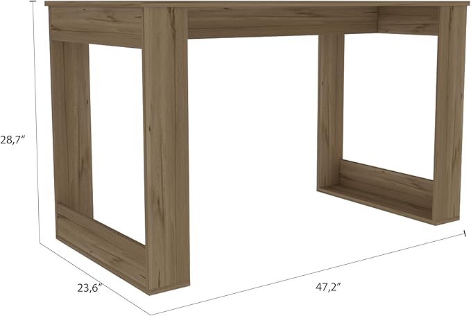Lacey Rectangle Computer Desk Smokey Oak - Compact Home Office Work Desk for Ample Legroom &amp Stylish Study Space