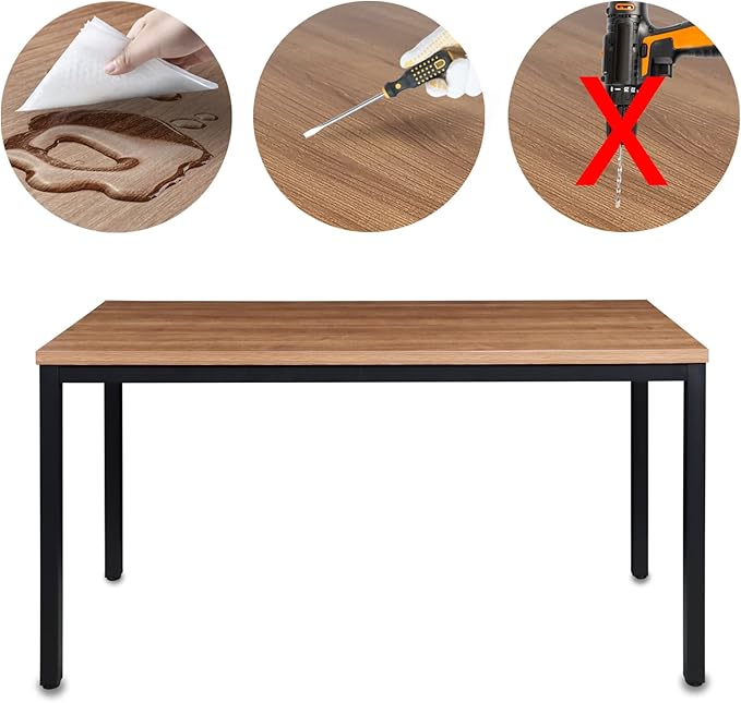 Boardest Computer Table 24x55 Inch DiningTable Computer DeskHome Office Desk Gaming Writing Work from Home Study Table Sturdy Metal Frame Modern SimpleWalnut and Black(24x55 Inches)