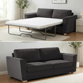 Mjkone 71 W Full Size Pull Out Sofa Bed Sleeper with Memory Foam Pillows and Mattress Convertible 2-in-1 Loveseat Sleeper Sofa Couch with Pullout Beds for Home Living Room Small Spaces Dark Grey