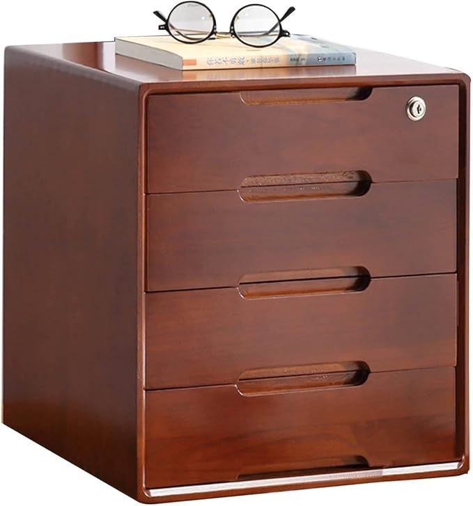 Desktop Storage Box With Drawers - Desktop File Cabinet Organizers Desktop Storage Box With Drawers Wooden Drawer Box 2/3/4 Tier With Lock File Cabinet Storage Desktop Drawer Cabinet ( 4 Drawer)