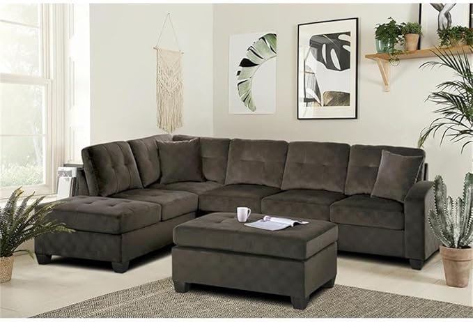Homelegance Emilio Fabric Accent Ottoman - Chocolate