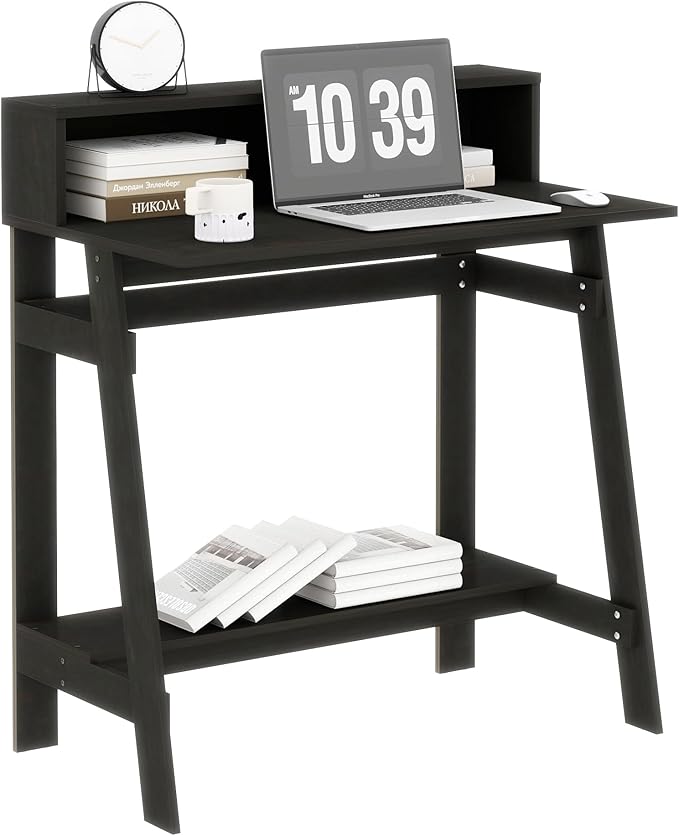 Small Desk for Bedroom Computer Desk Office Desk with Storage Corner Desk for Small Space Dark Brown