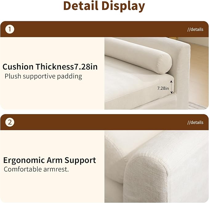 Chifee &amp Vingol 88.6 W Oversized Chaise Lounge Upholstered Bedroom Benches Extra-Long Indoor Bench Entryway Bench with Removable Pillows for Living Room HallwayBeige